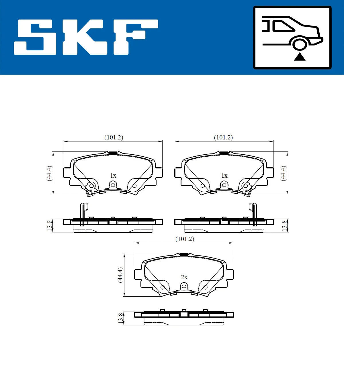 Diskinių stabdžių trinkelių rinkinys SKF VKBP 90581 A