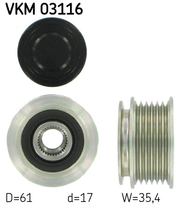 Kint. sr. generatoriaus laisvos eigos sankaba SKF VKM 03116