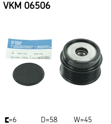 Kint. sr. generatoriaus laisvos eigos sankaba SKF VKM 06506