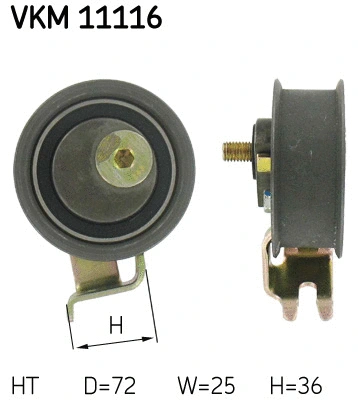 Paskirstymo diržo įtempiklio skriemulys SKF VKM 11116