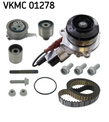 Vandens siurblio ir paskirstymo diržo komplektas SKF VKMC 01278