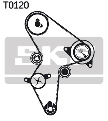 Vandens siurblio ir paskirstymo diržo komplektas SKF VKMC 03121