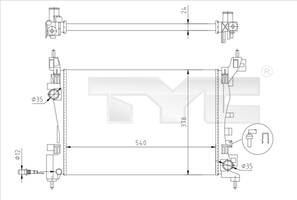 Variklio aušinimo radiatorius TYC 725-0044-R