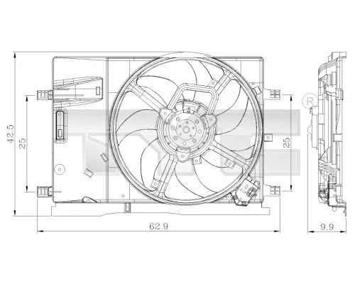 Radiatoriaus ventiliatorius TYC 809-0018