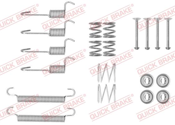 Stovėjimo stabdžių trinkelių priedų komplektas QUICK BRAKE 105-0008