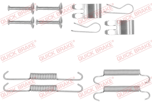 Stovėjimo stabdžių trinkelių priedų komplektas QUICK BRAKE 105-0013
