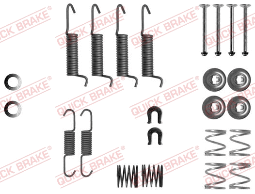 Stovėjimo stabdžių trinkelių priedų komplektas QUICK BRAKE 105-0016