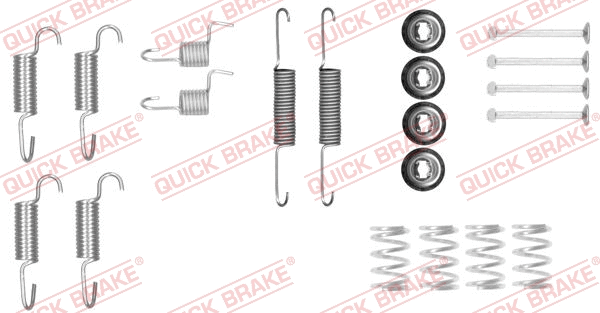 Stovėjimo stabdžių trinkelių priedų komplektas QUICK BRAKE 105-0025