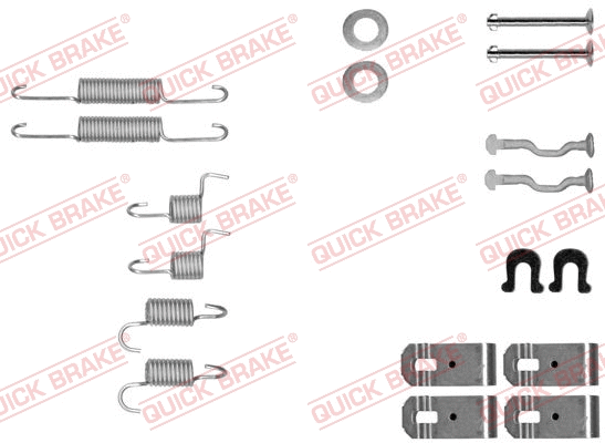 Stovėjimo stabdžių trinkelių priedų komplektas QUICK BRAKE 105-0028