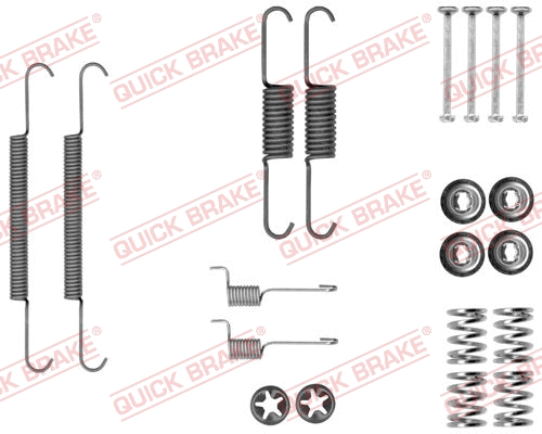 Stovėjimo stabdžių trinkelių priedų komplektas QUICK BRAKE 105-0037