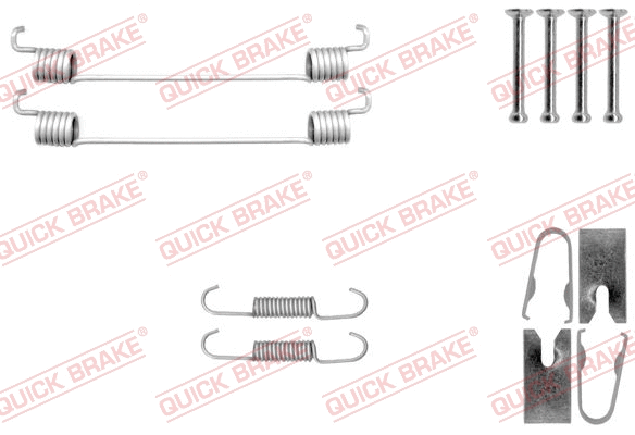 Stabdžių trinkelių priedų komplektas QUICK BRAKE 105-0040