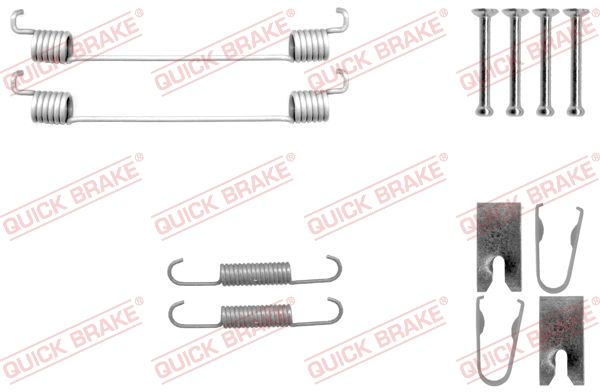 Stabdžių trinkelių priedų komplektas QUICK BRAKE 105-0042