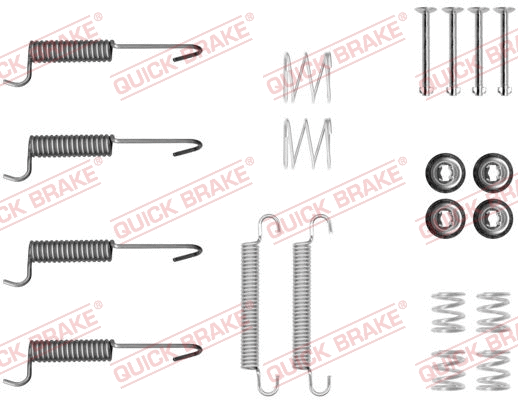 Stovėjimo stabdžių trinkelių priedų komplektas QUICK BRAKE 105-0047