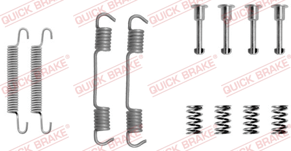 Stovėjimo stabdžių trinkelių priedų komplektas QUICK BRAKE 105-0708