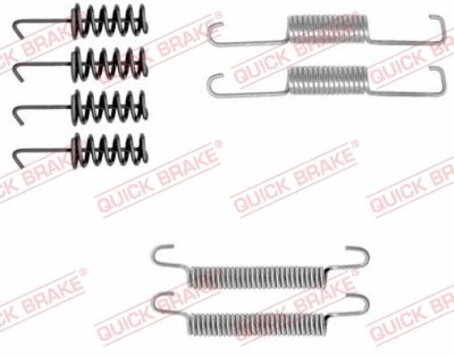 Stovėjimo stabdžių trinkelių priedų komplektas QUICK BRAKE 105-0774