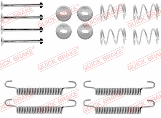Stovėjimo stabdžių trinkelių priedų komplektas QUICK BRAKE 105-0791
