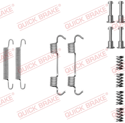 Stovėjimo stabdžių trinkelių priedų komplektas QUICK BRAKE 105-0801