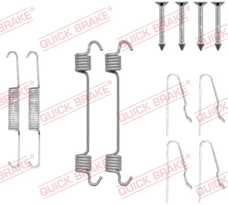 Stovėjimo stabdžių trinkelių priedų komplektas QUICK BRAKE 105-0808