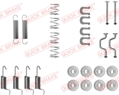 Stovėjimo stabdžių trinkelių priedų komplektas QUICK BRAKE 105-0810