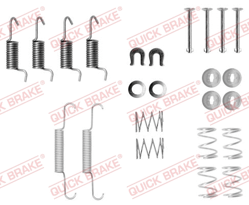 Stovėjimo stabdžių trinkelių priedų komplektas QUICK BRAKE 105-0871