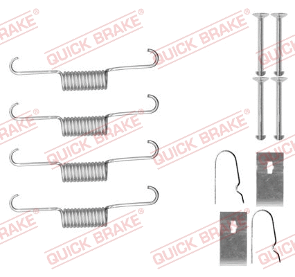 Stovėjimo stabdžių trinkelių priedų komplektas QUICK BRAKE 105-0884