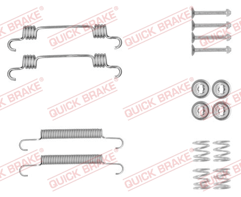Stovėjimo stabdžių trinkelių priedų komplektas QUICK BRAKE 105-0887