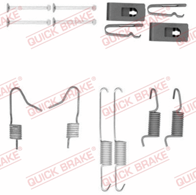 Stovėjimo stabdžių trinkelių priedų komplektas QUICK BRAKE 105-0898