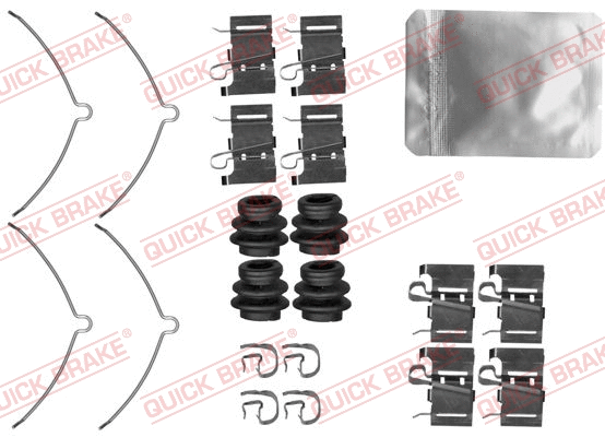 Diskinių stabdžių trinkelių priedų komplektas QUICK BRAKE 109-0001