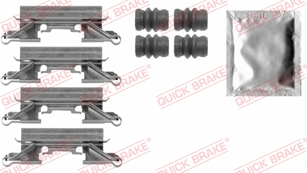 Diskinių stabdžių trinkelių priedų komplektas QUICK BRAKE 109-0002