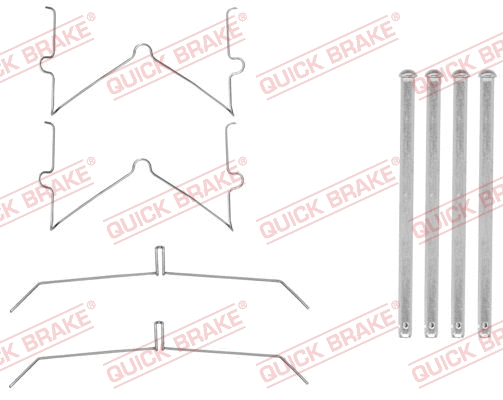 Diskinių stabdžių trinkelių priedų komplektas QUICK BRAKE 109-0003