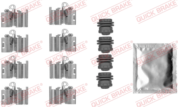 Diskinių stabdžių trinkelių priedų komplektas QUICK BRAKE 109-0015
