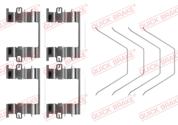 Diskinių stabdžių trinkelių priedų komplektas QUICK BRAKE 109-0016