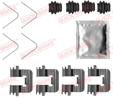 Diskinių stabdžių trinkelių priedų komplektas QUICK BRAKE 109-0033