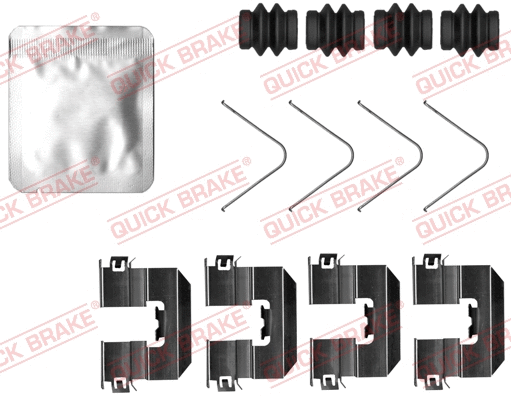 Diskinių stabdžių trinkelių priedų komplektas QUICK BRAKE 109-0034