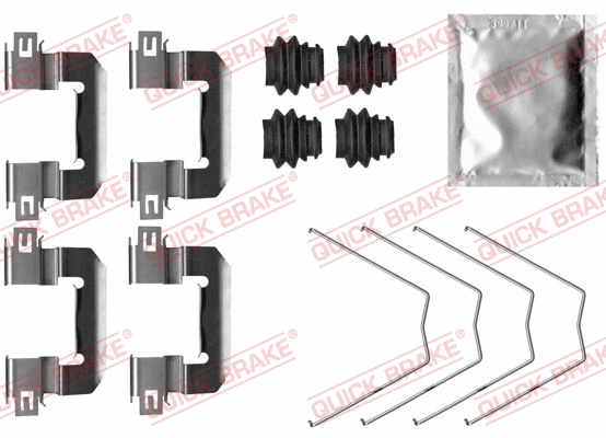 Diskinių stabdžių trinkelių priedų komplektas QUICK BRAKE 109-0063