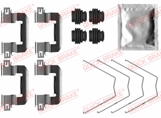 Diskinių stabdžių trinkelių priedų komplektas QUICK BRAKE 109-0064