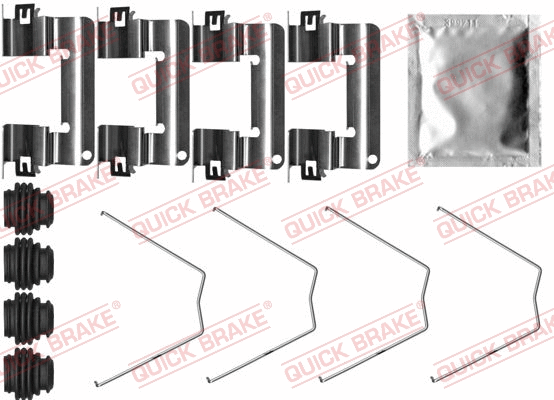 Diskinių stabdžių trinkelių priedų komplektas QUICK BRAKE 109-0065