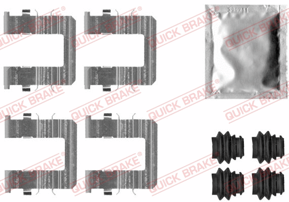 Diskinių stabdžių trinkelių priedų komplektas QUICK BRAKE 109-0074