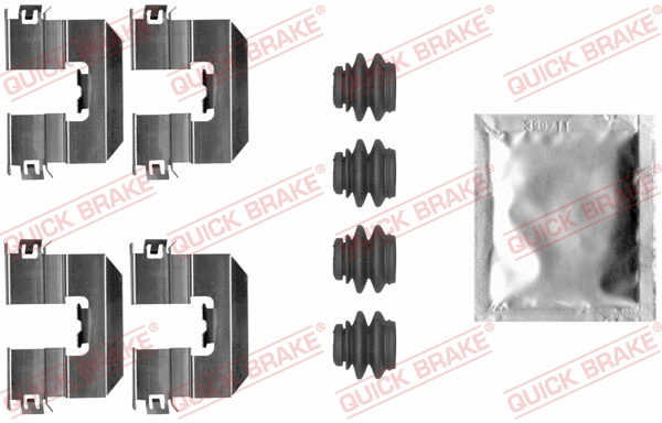 Diskinių stabdžių trinkelių priedų komplektas QUICK BRAKE 109-0080