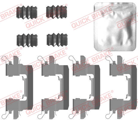 Diskinių stabdžių trinkelių priedų komplektas QUICK BRAKE 109-0087