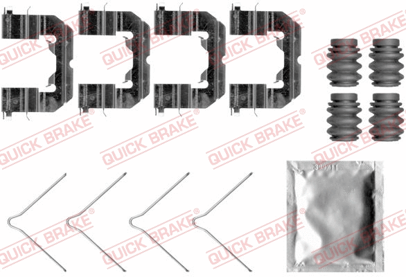 Diskinių stabdžių trinkelių priedų komplektas QUICK BRAKE 109-0089