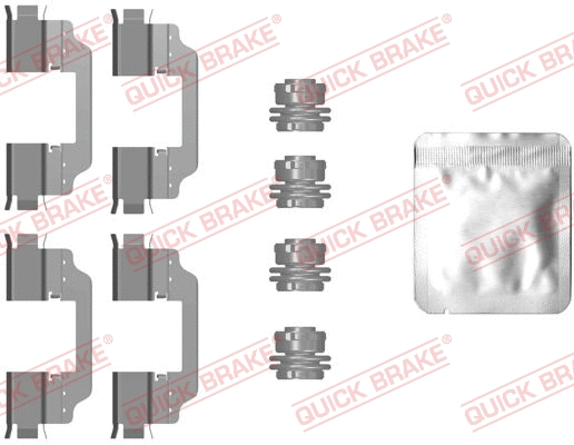 Diskinių stabdžių trinkelių priedų komplektas QUICK BRAKE 109-0101