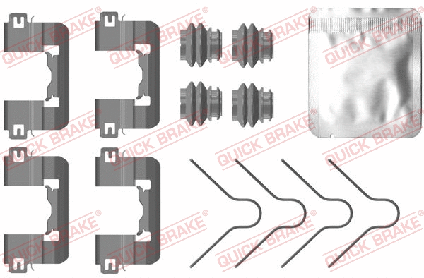 Diskinių stabdžių trinkelių priedų komplektas QUICK BRAKE 109-0105