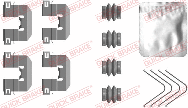 Diskinių stabdžių trinkelių priedų komplektas QUICK BRAKE 109-0117