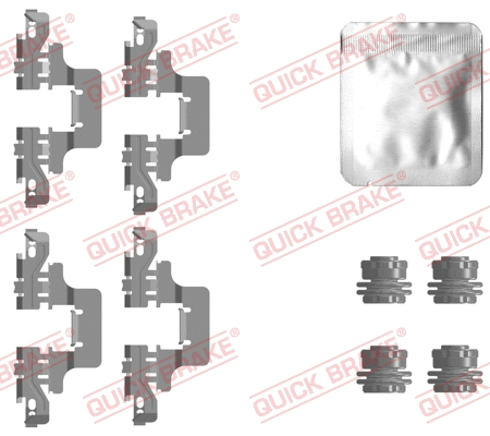 Diskinių stabdžių trinkelių priedų komplektas QUICK BRAKE 109-0128