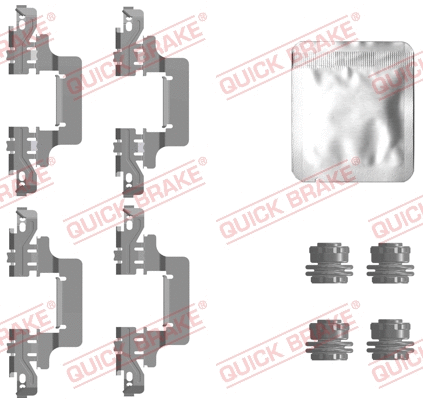 Diskinių stabdžių trinkelių priedų komplektas QUICK BRAKE 109-0129