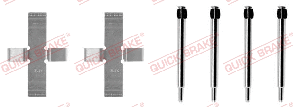 Diskinių stabdžių trinkelių priedų komplektas QUICK BRAKE 109-0903