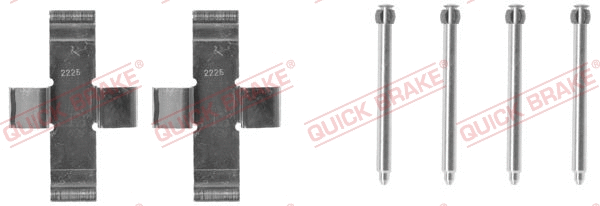 Diskinių stabdžių trinkelių priedų komplektas QUICK BRAKE 109-0916