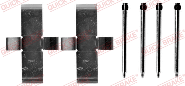 Diskinių stabdžių trinkelių priedų komplektas QUICK BRAKE 109-0945