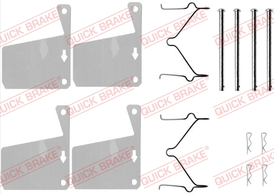 Diskinių stabdžių trinkelių priedų komplektas QUICK BRAKE 109-0960